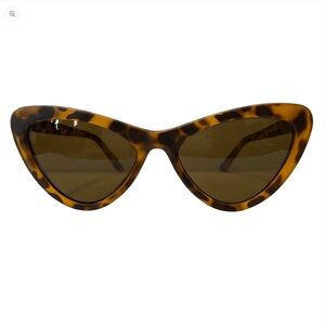 AC BRAZIL-Trust Collection - Turtle Print Cat Eye Sunglasses w/ Brown Lenses